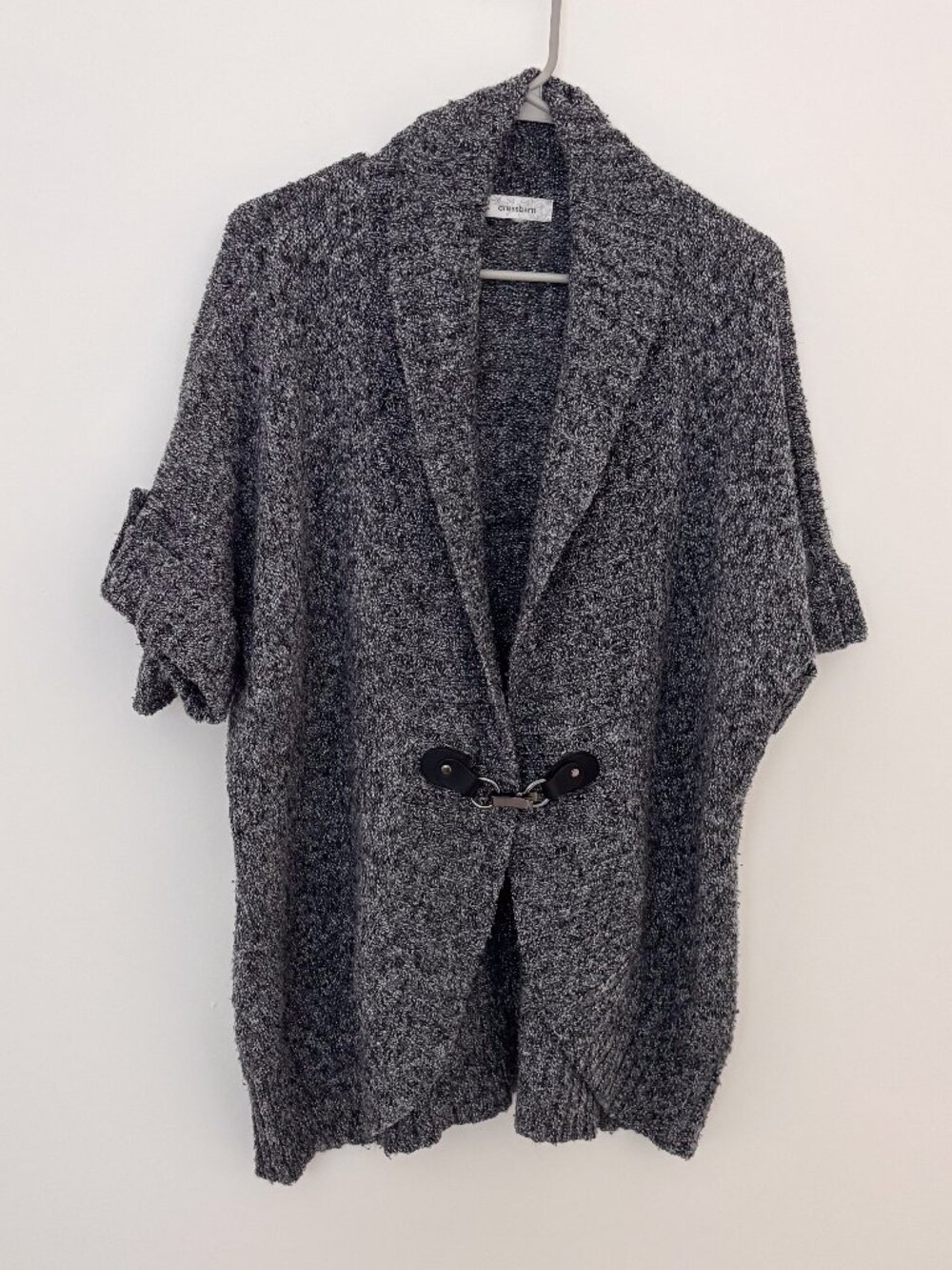 DressBarn Gray Marled Knit Cardigan Sweater 2X Toggle Closure